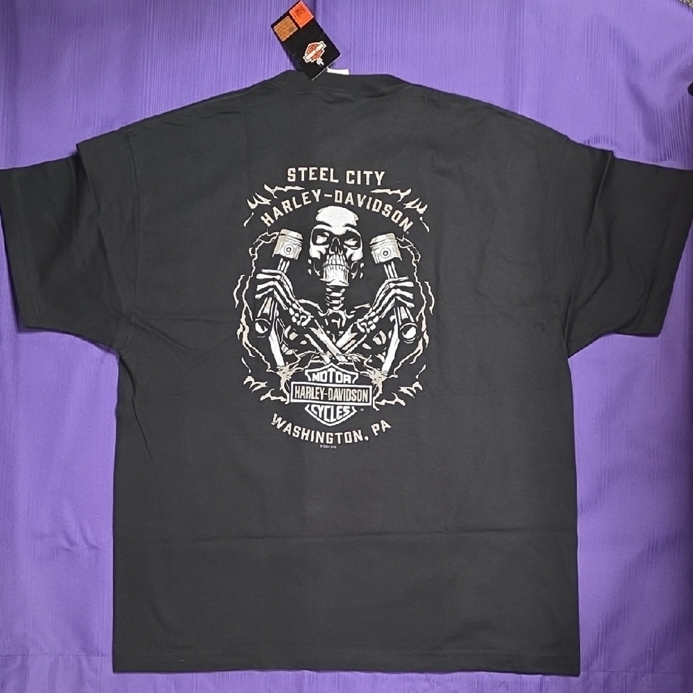 Harley-Davidson Black Tee with Skull Graphic - Picture 4 of 5